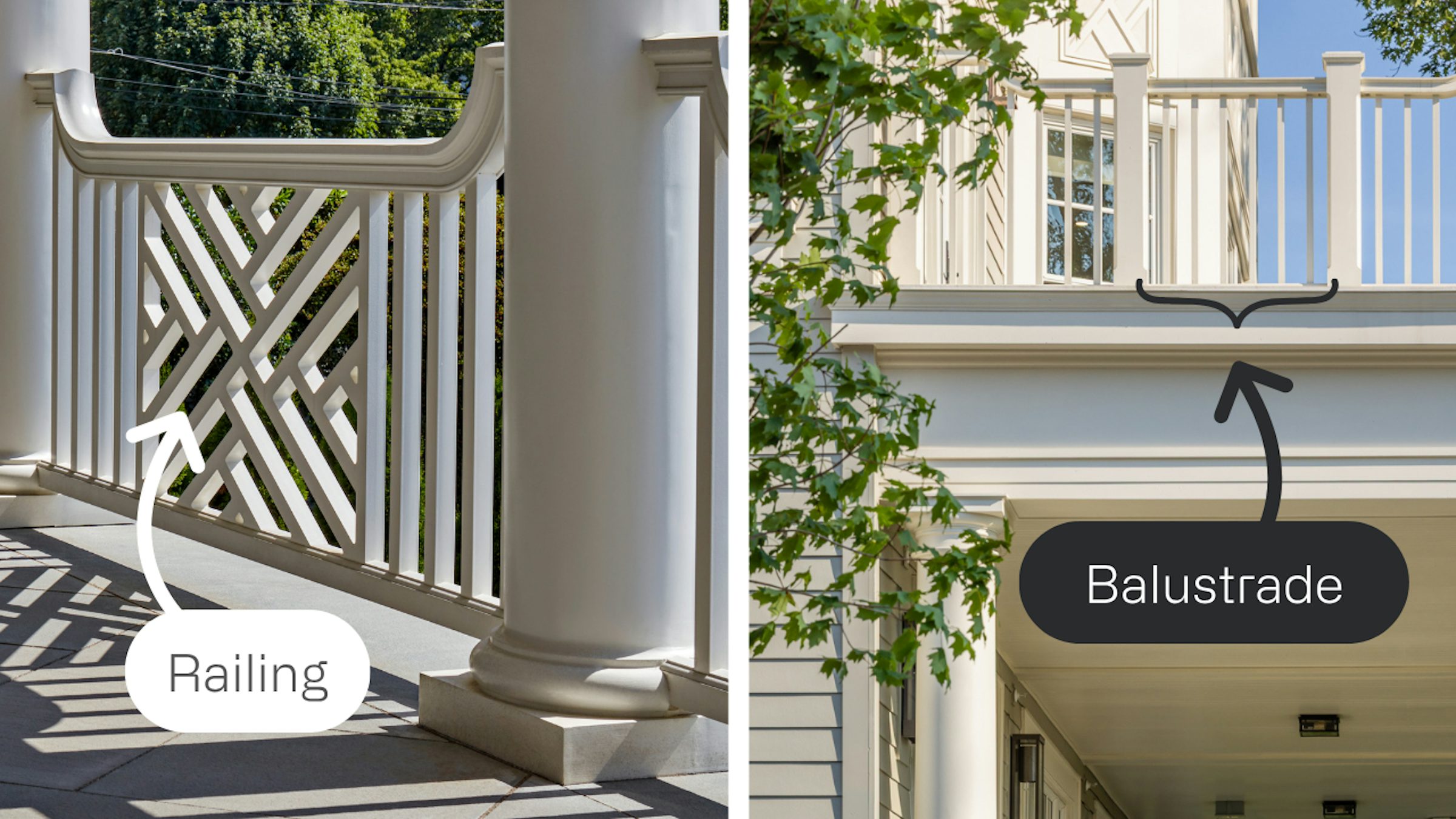 Balustrade vs a railing
