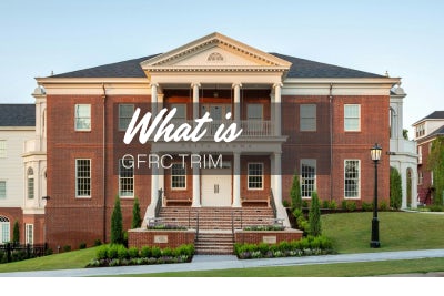 What is glass fiber reinforced concrete (GFRC) trim material?